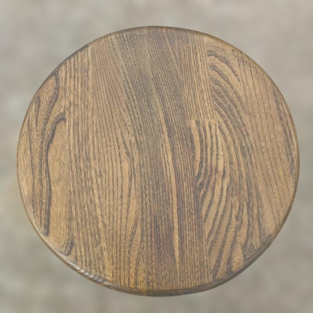 S*y様 5001）円形木製座面のアイアンスツール　ヴィンテージ　インダストリア