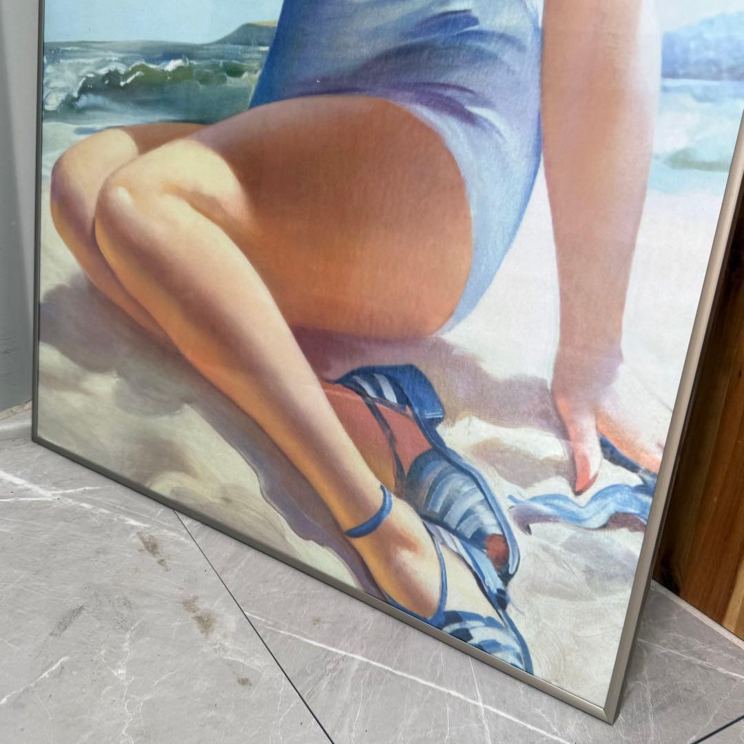 コカコーラCola ポスターフレーム付き壁掛け　レトロ ヴィンテージ