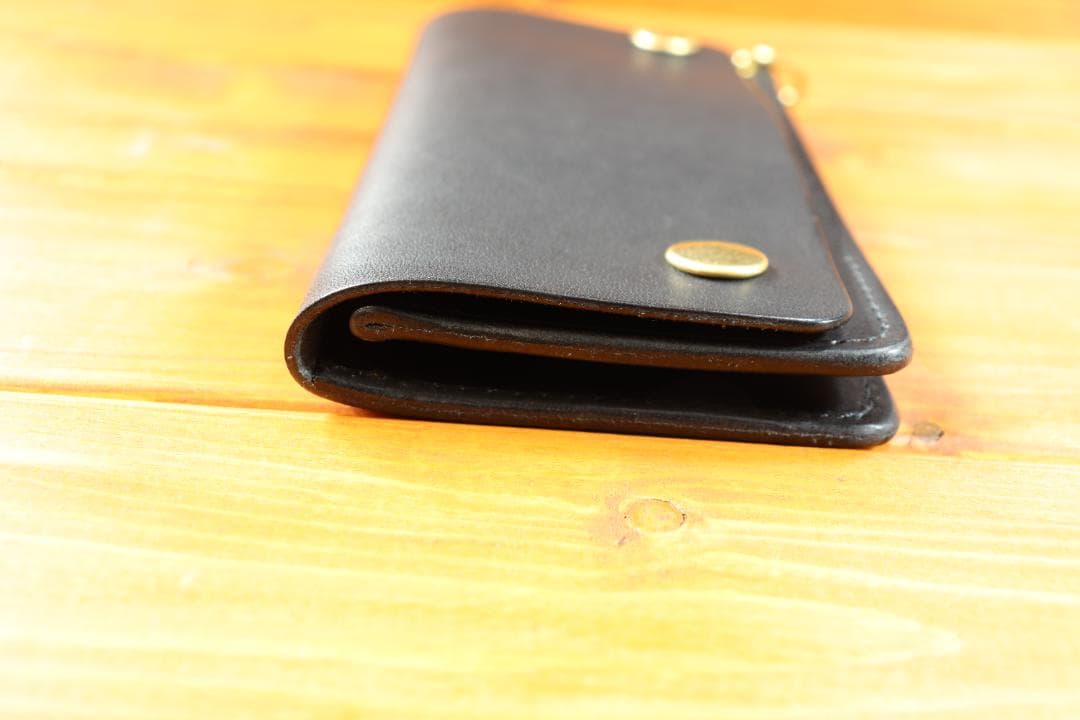 ロング　トラッカーウォレット 栃木レザー　真鍮