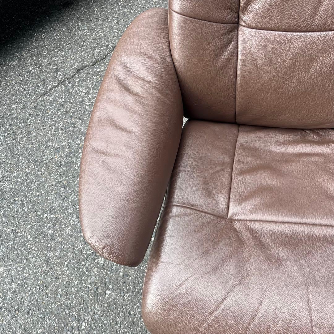 ①イエリアーダ フィヨルド 本革 リクライニングチェア オットマン レザー