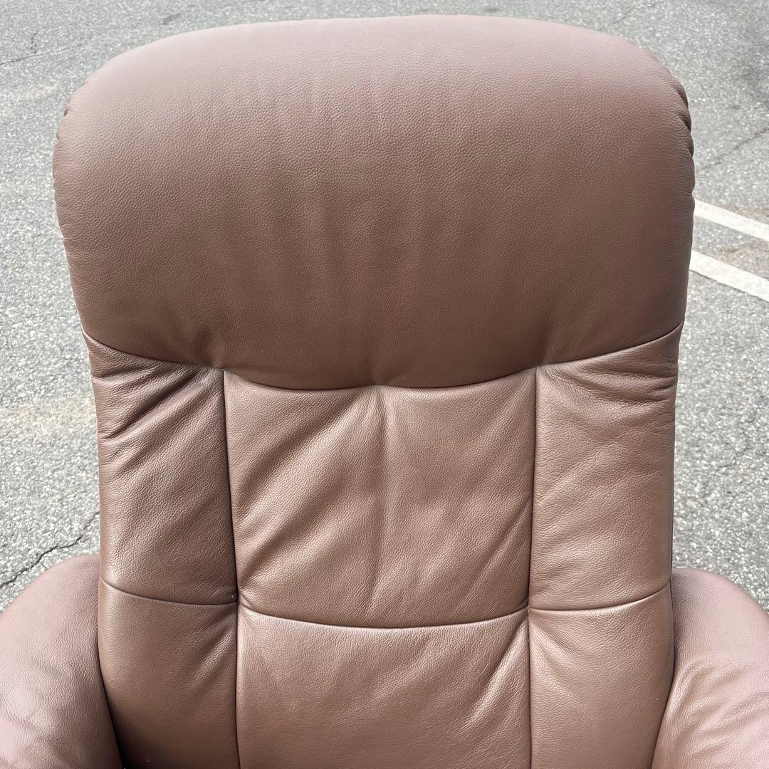 ①イエリアーダ フィヨルド 本革 リクライニングチェア オットマン レザー