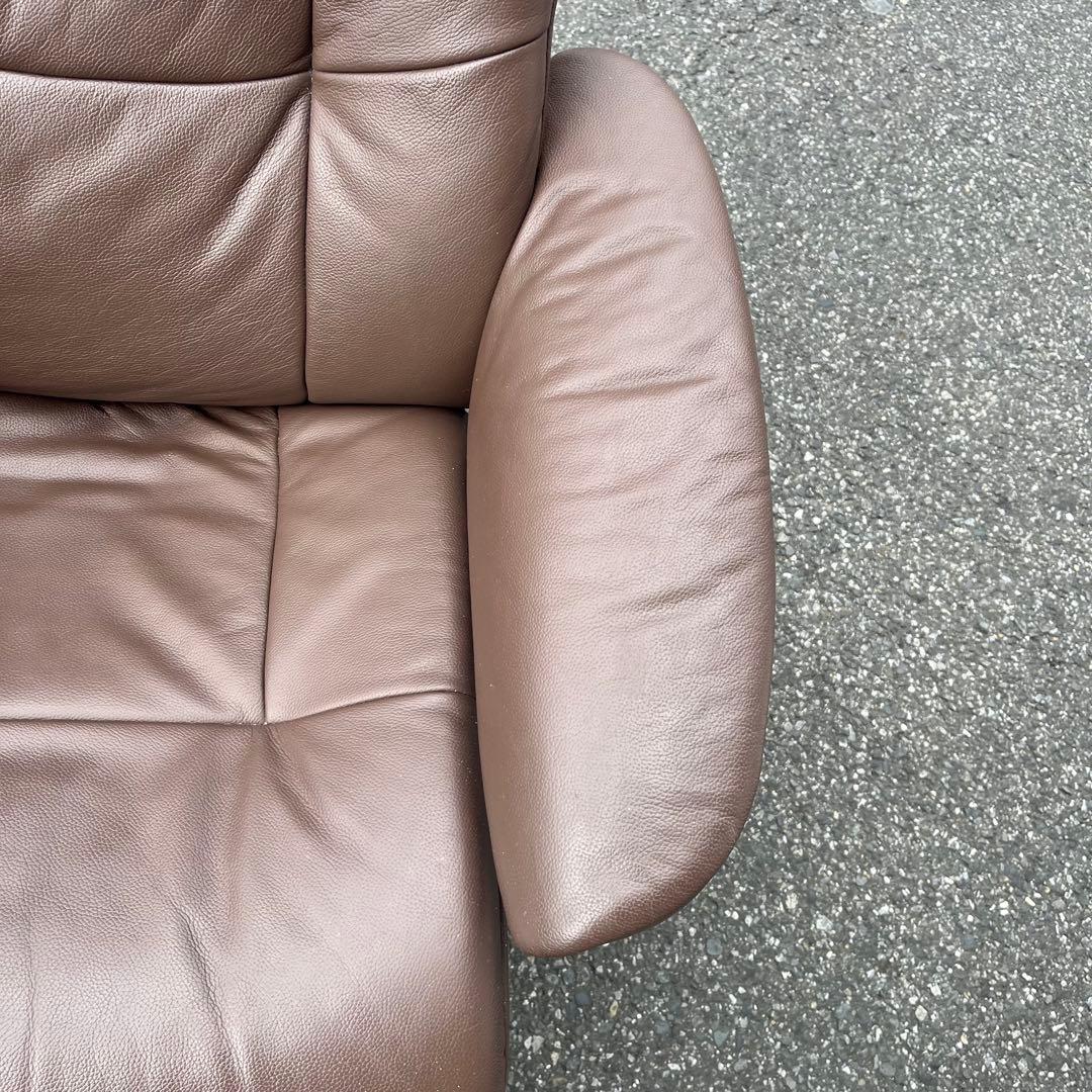 ①イエリアーダ フィヨルド 本革 リクライニングチェア オットマン レザー