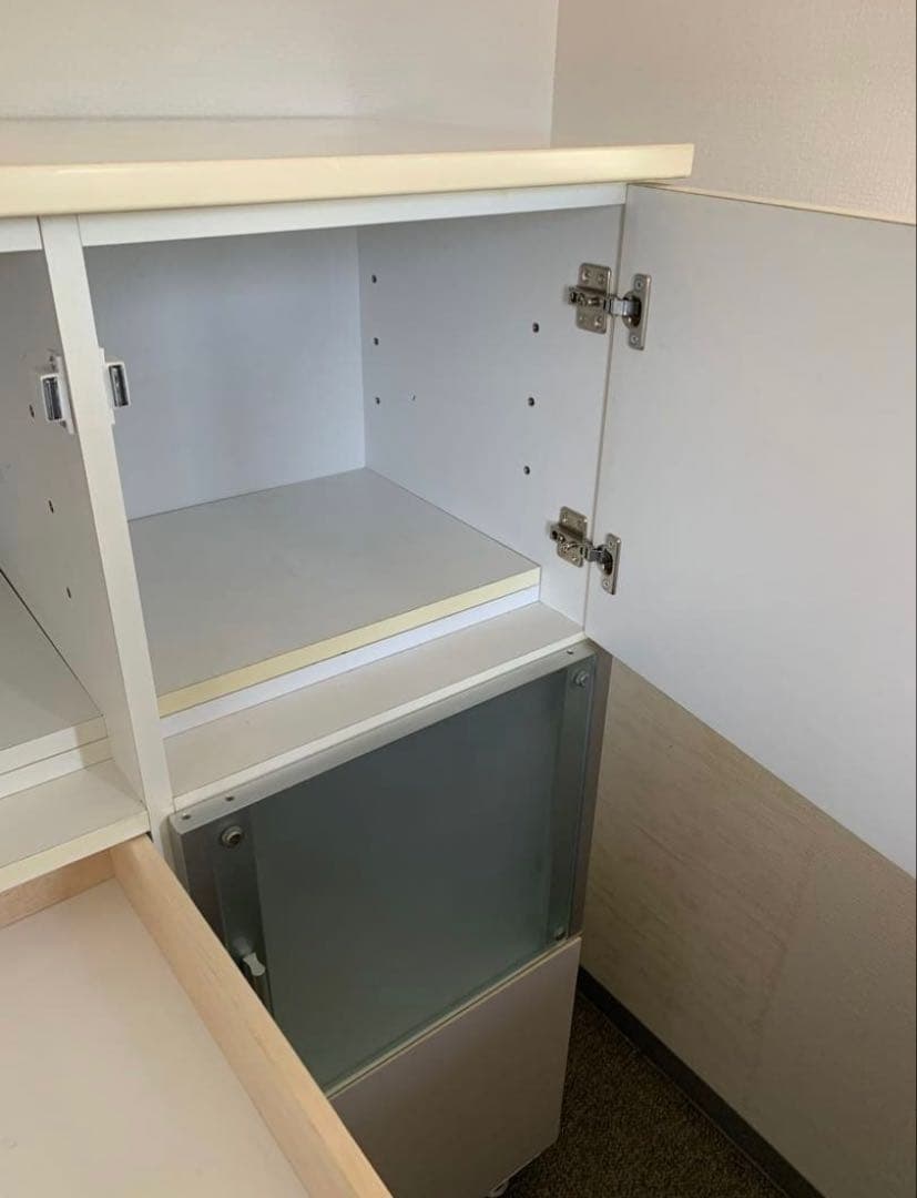 ホワイト収納　サイドボ－ド完成品