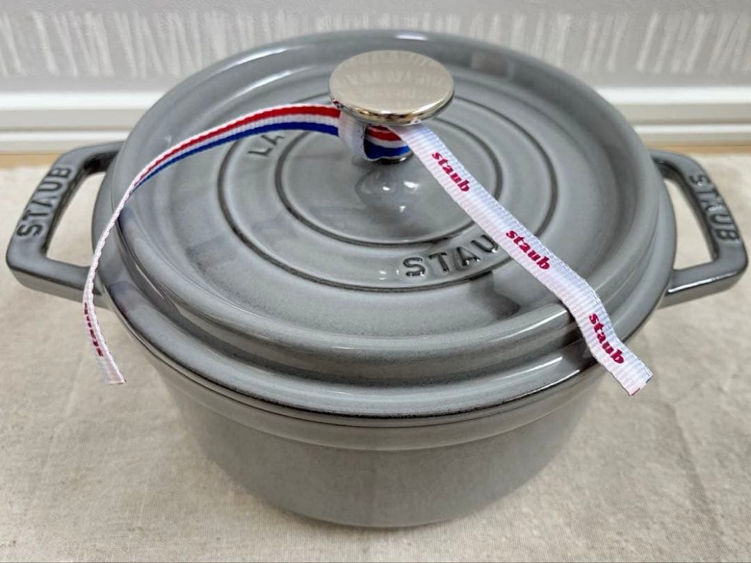 【新品未使用／Staub】ピコ・ココット 18 cm グレー レードル3点セット
