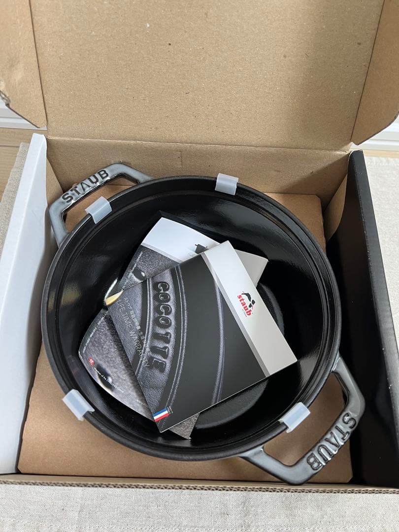 【新品未使用／Staub】ピコ・ココット 18 cm グレー レードル3点セット