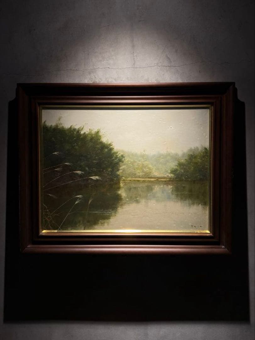 リアリズム　林朝路【あさがすみ】肉筆油彩画