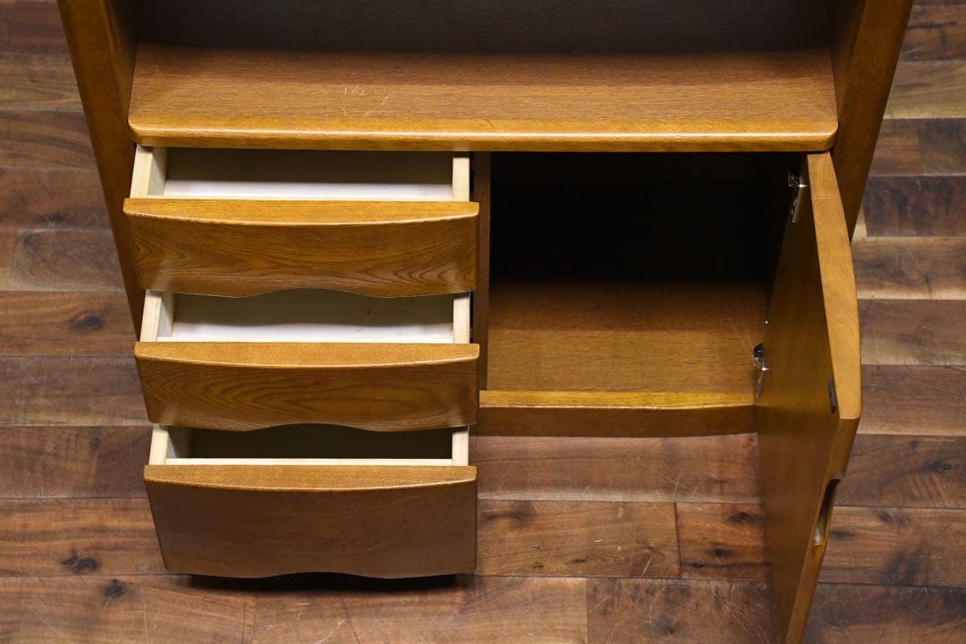 EDK82 浜本工芸 ナラ無垢材 ファックス台 2口コンセント付き 電話台