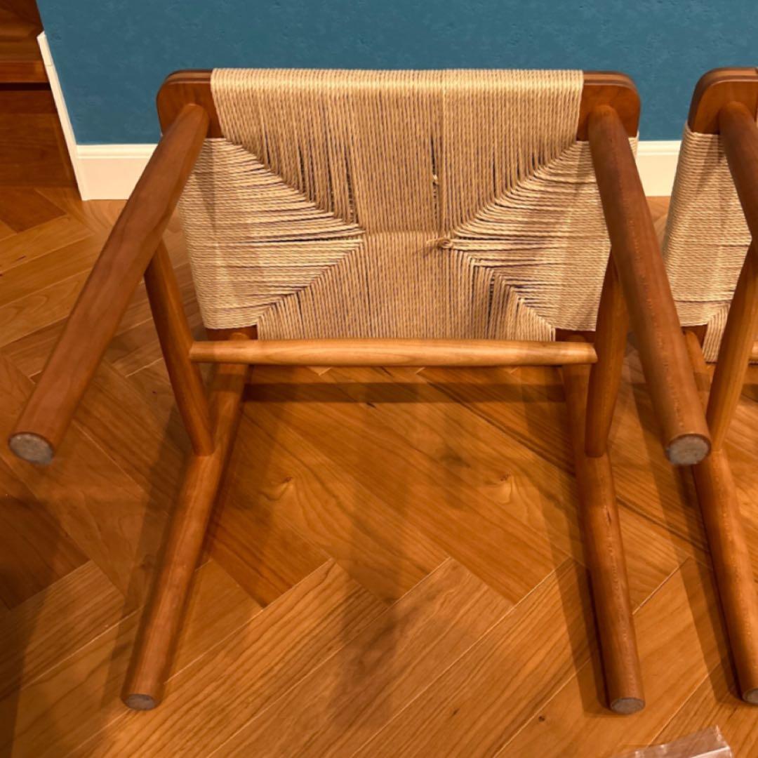 ドモク堂 朝倉スツール×2脚 チェリー材 ペーパーコード 美品 BEAMS購入