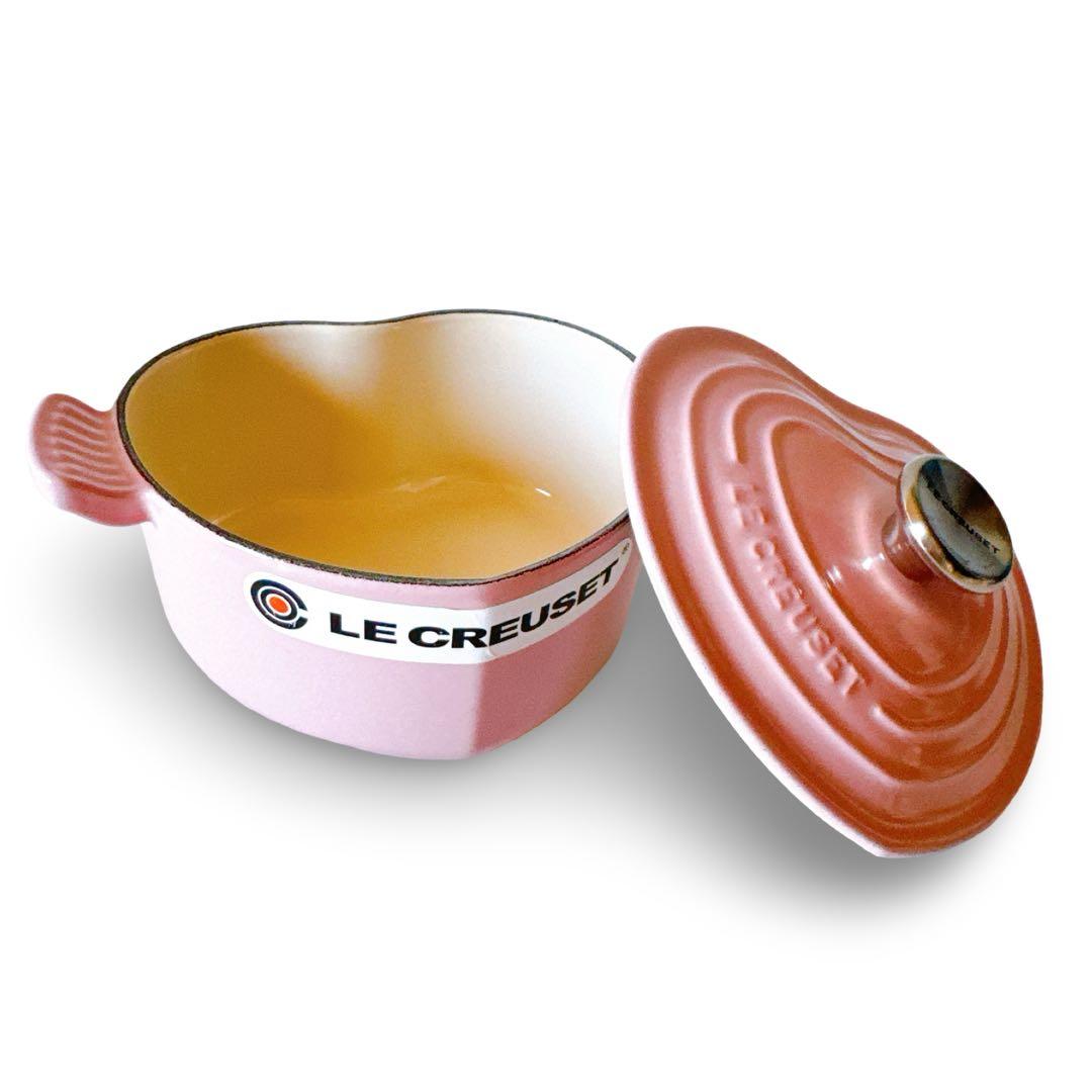 【極美品】ル・クルーゼ ココットダムール 16cm シェルピンク ハート鍋