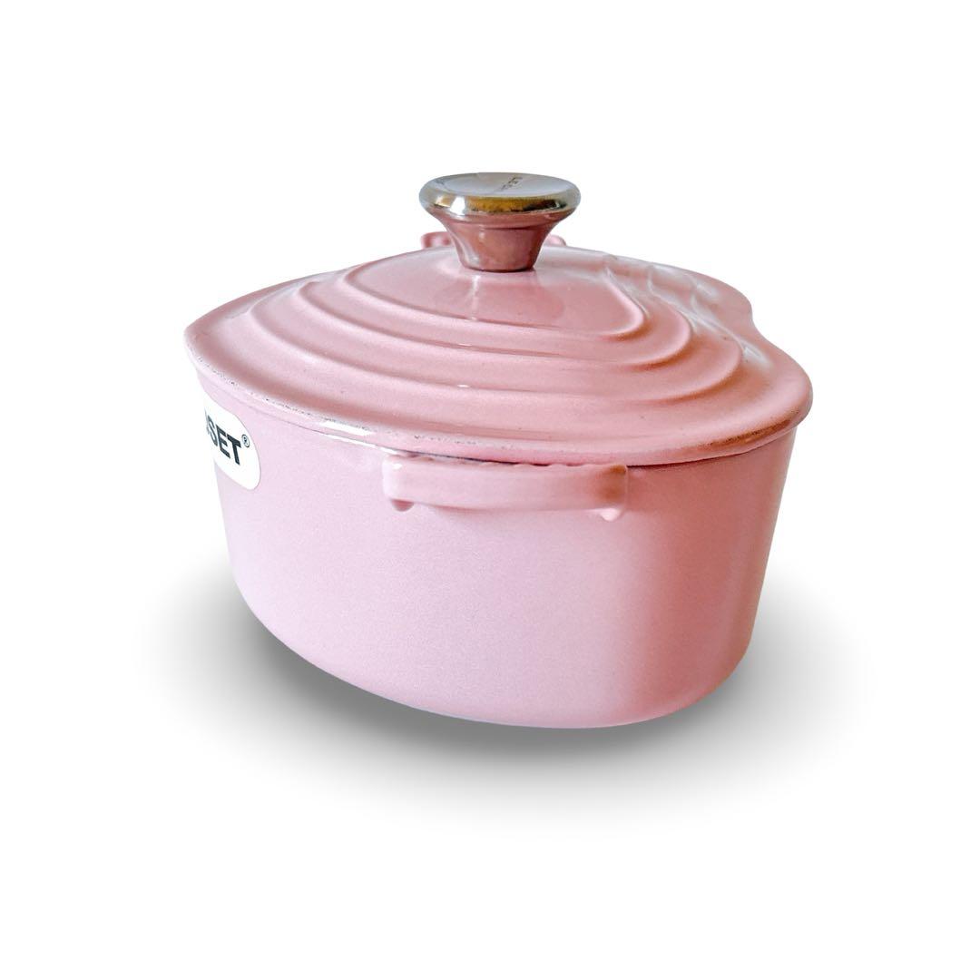 【極美品】ル・クルーゼ ココットダムール 16cm シェルピンク ハート鍋