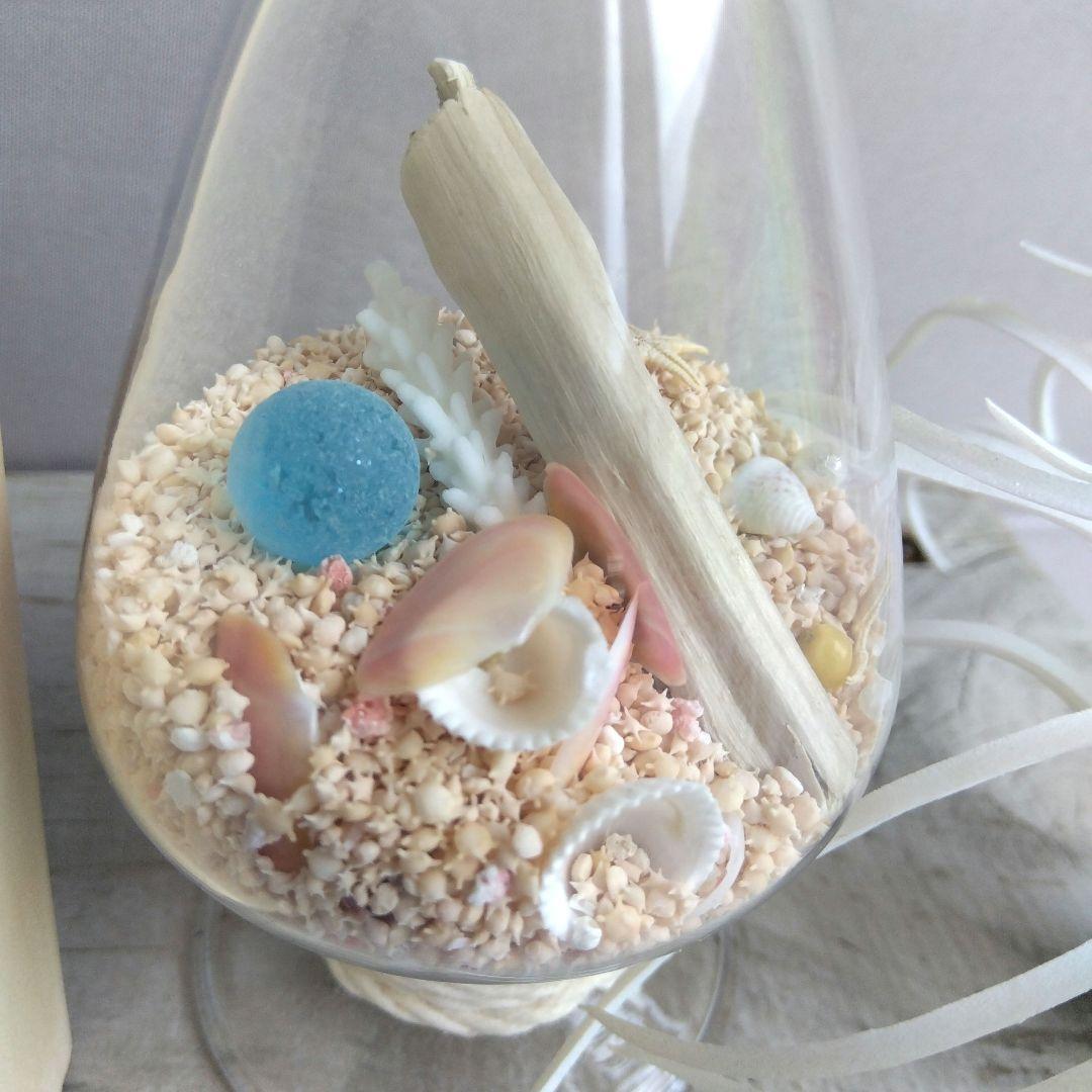 シーグラスアート&硝子のツリー二点セット