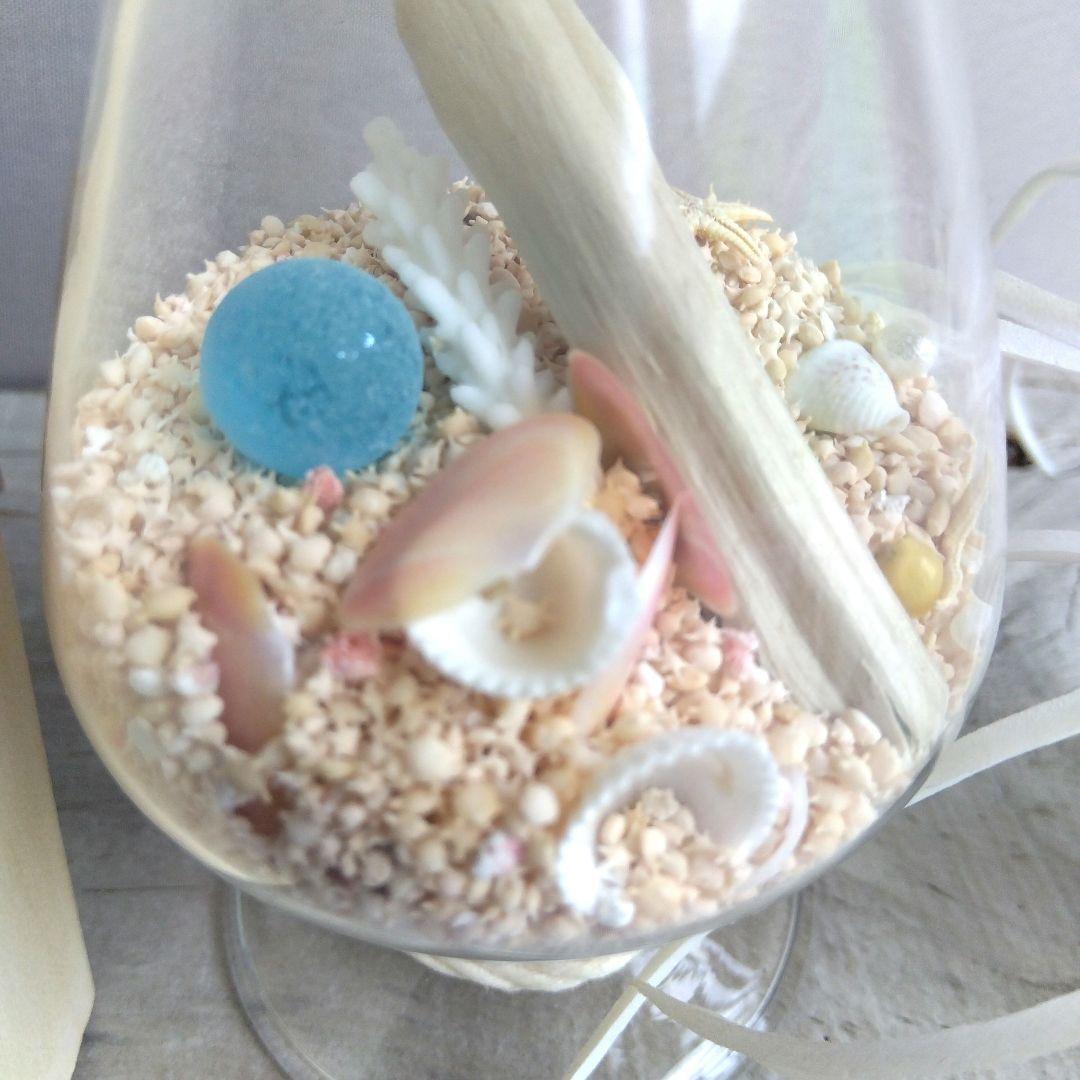 シーグラスアート&硝子のツリー二点セット