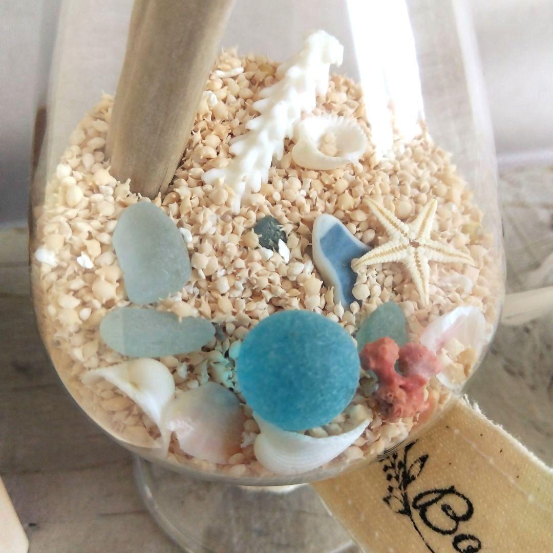 シーグラスアート&硝子のツリー二点セット