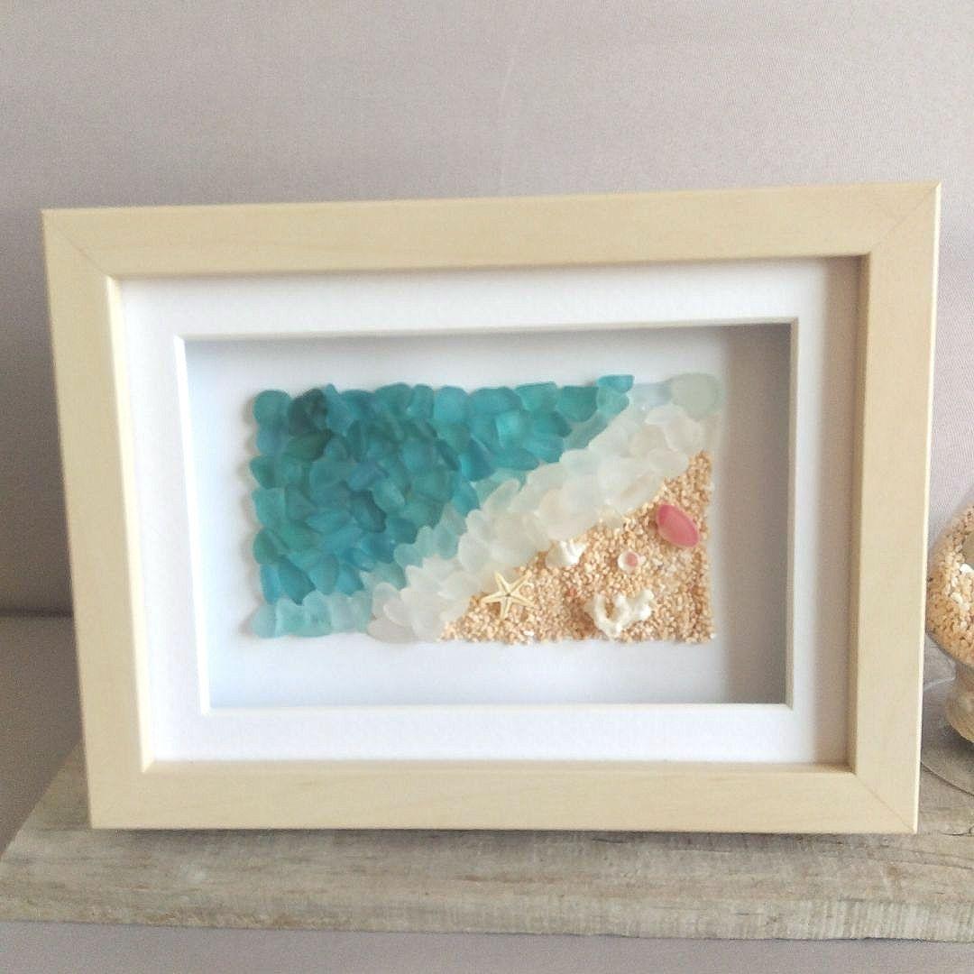 シーグラスアート&硝子のツリー二点セット