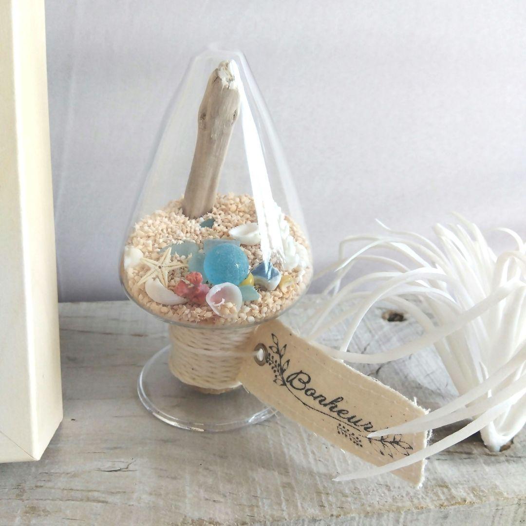 シーグラスアート&硝子のツリー二点セット