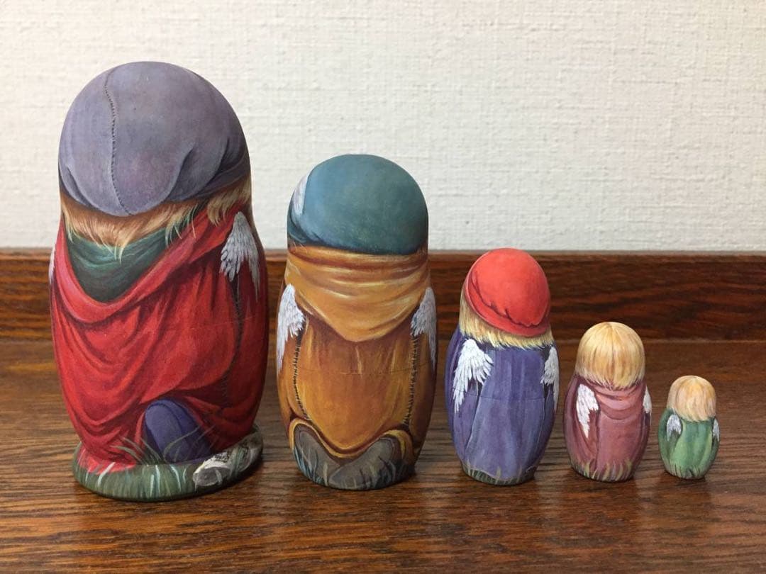 ロシア雑貨☆天使マトリョーシカ♪(5P)オーケストラ リダ工房
