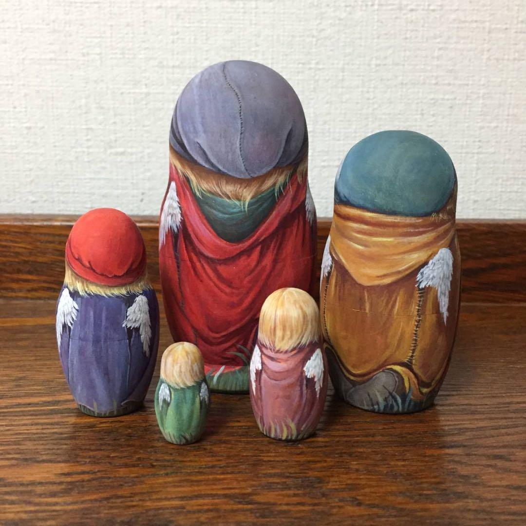 ロシア雑貨☆天使マトリョーシカ♪(5P)オーケストラ リダ工房