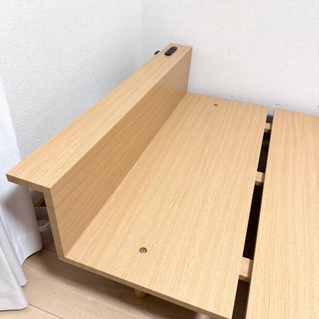 【送料無料✨】北欧ローベッドフレーム シングル コンセント付 簡単組立