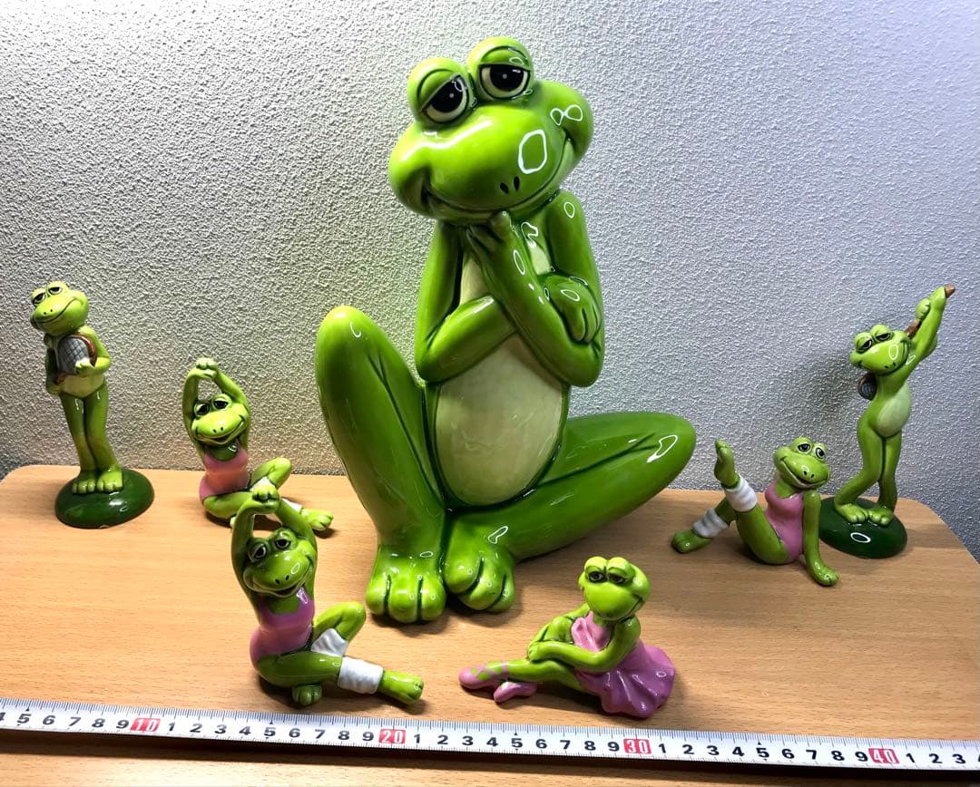 美品 【レトロ】カエル セブンコーポレーション　置物セット7体　かえる　蛙