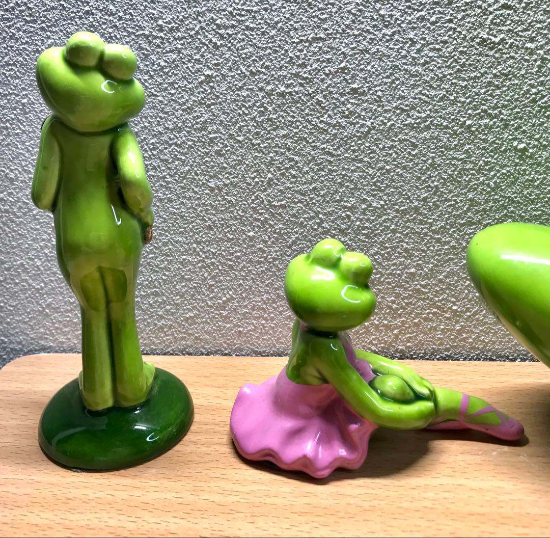 美品 【レトロ】カエル セブンコーポレーション　置物セット7体　かえる　蛙