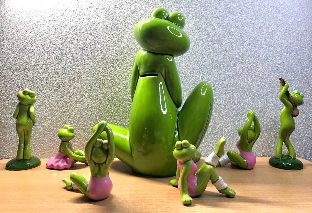 美品 【レトロ】カエル セブンコーポレーション　置物セット7体　かえる　蛙