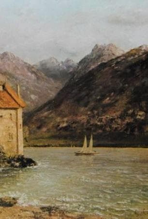 ギュスターヴ・クールベ、【シヨンの城】、希少な額装用画集より