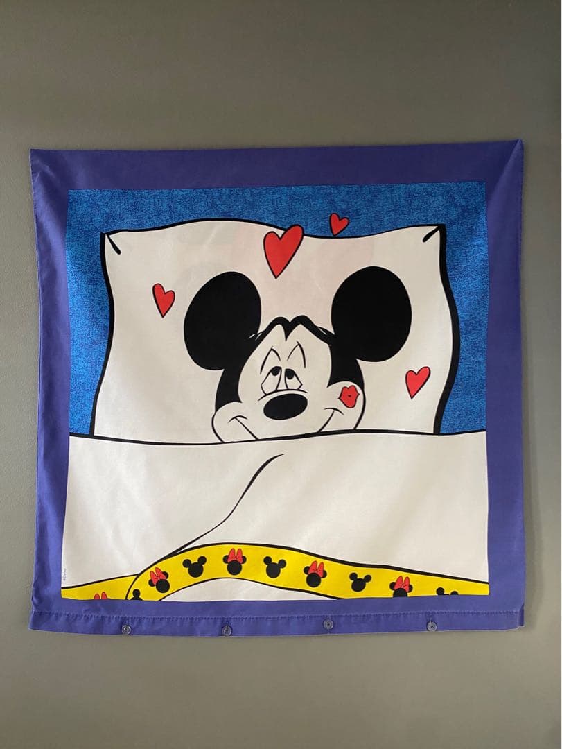 ビンテージ 70s ヨーロッパ ディズニー ミッキーマウス クッション カバー♥︎