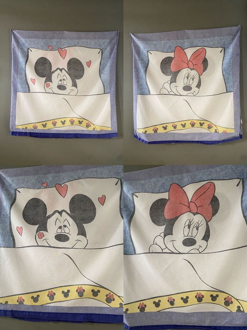 ビンテージ 70s ヨーロッパ ディズニー ミッキーマウス クッション カバー♥︎