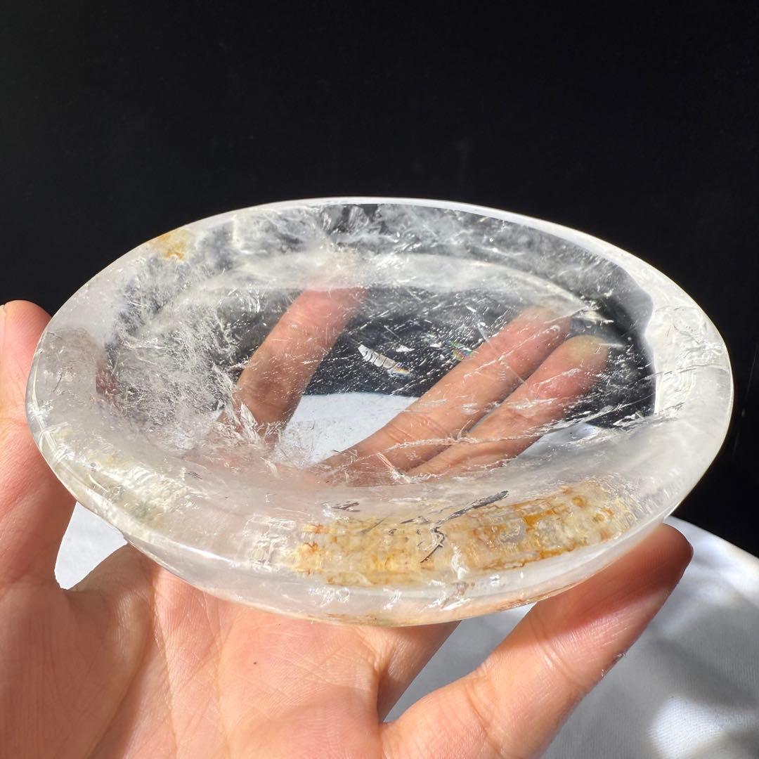 天然石水晶のお皿　置物NO.072005