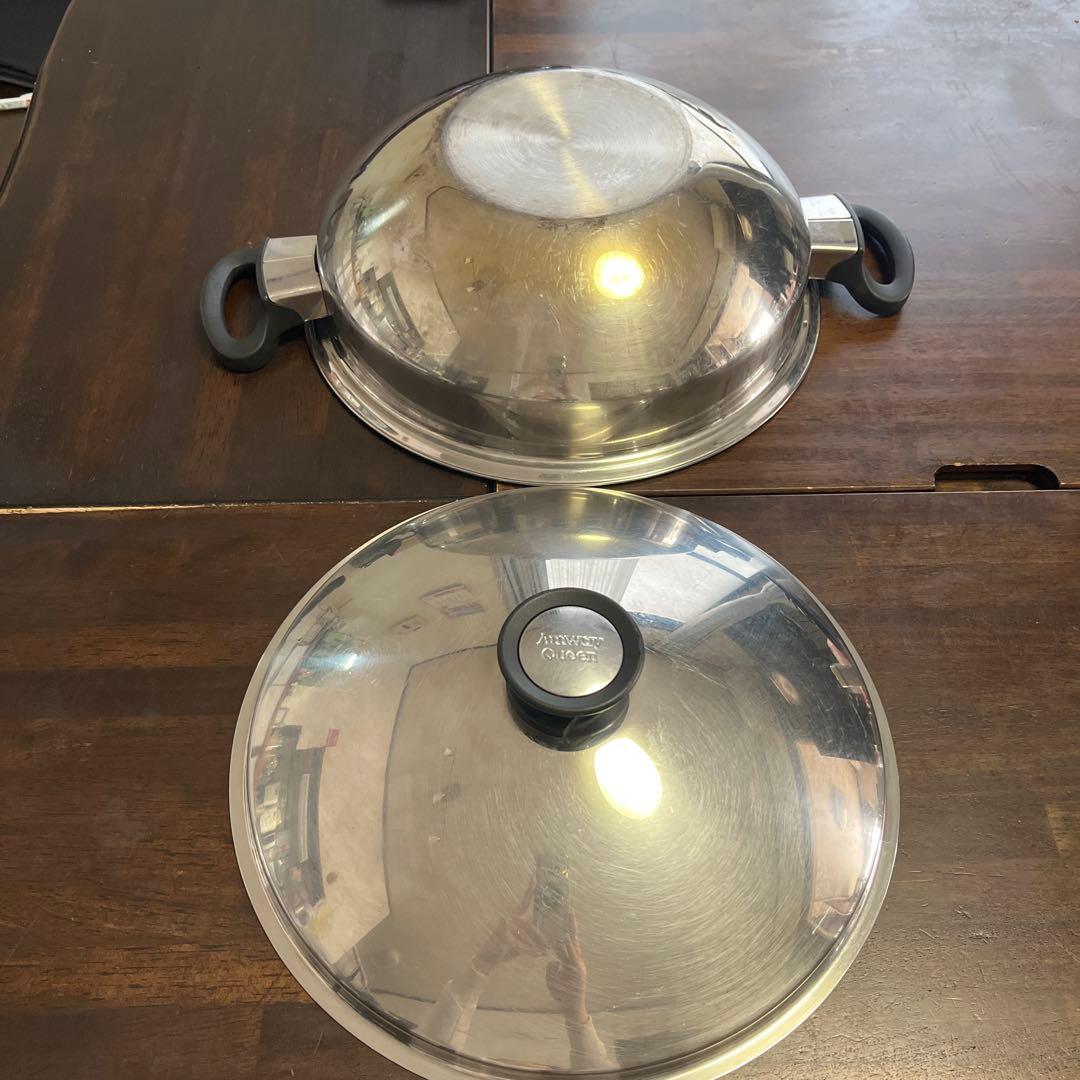 アムウェイ　クイーンクックウェア　ウォック　中華鍋　両手鍋　無水