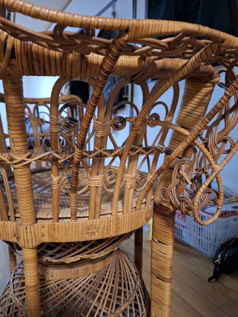 ジュジュ　ピーコックチェア　エマニエルチェア　藤家具　ラタン　送料込み