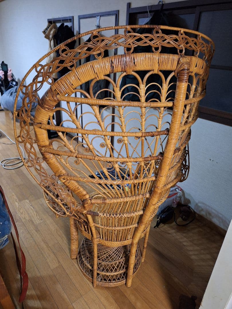 ジュジュ　ピーコックチェア　エマニエルチェア　藤家具　ラタン　送料込み