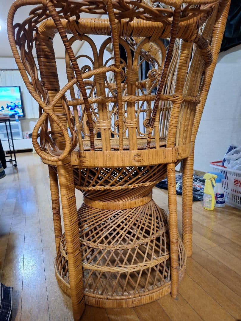 ジュジュ　ピーコックチェア　エマニエルチェア　藤家具　ラタン　送料込み