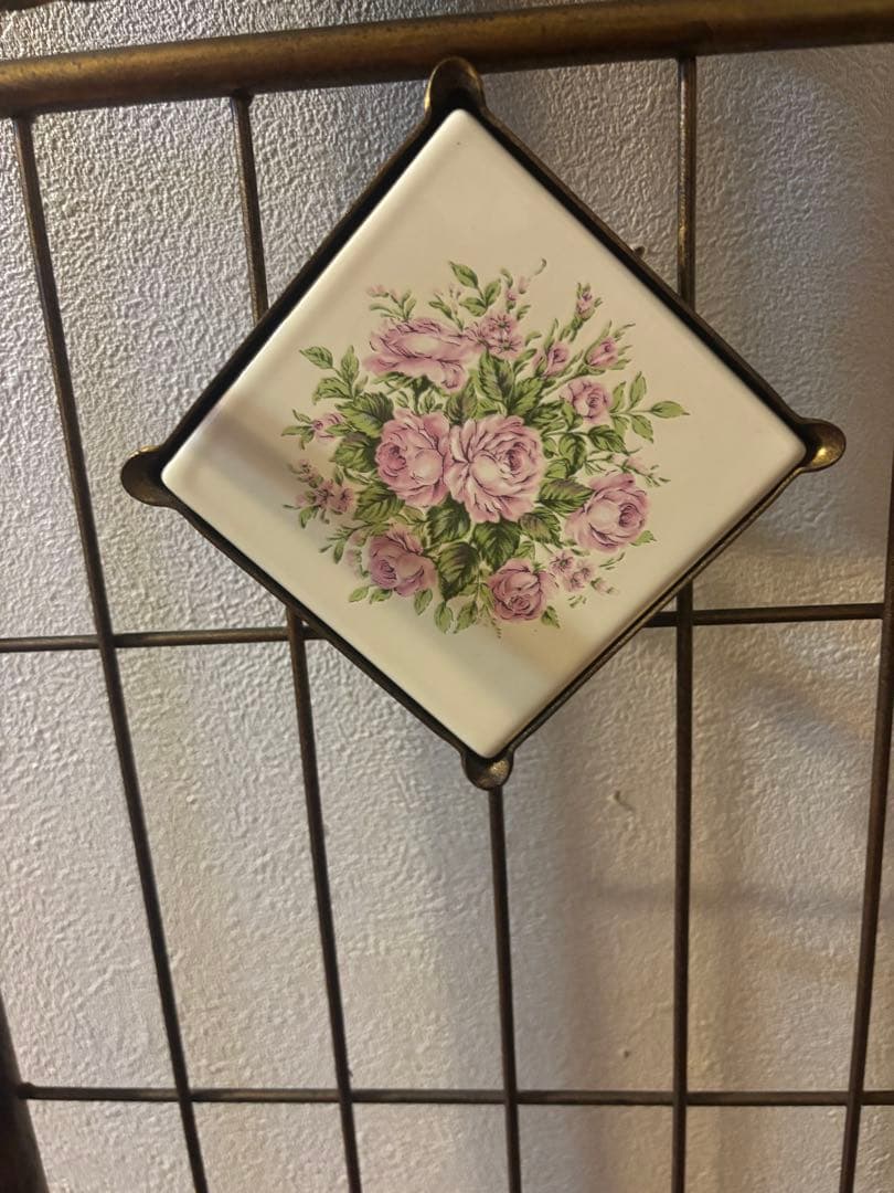 引き取り限定 アンティーク アイアン調 姿見 傘立て ラック付