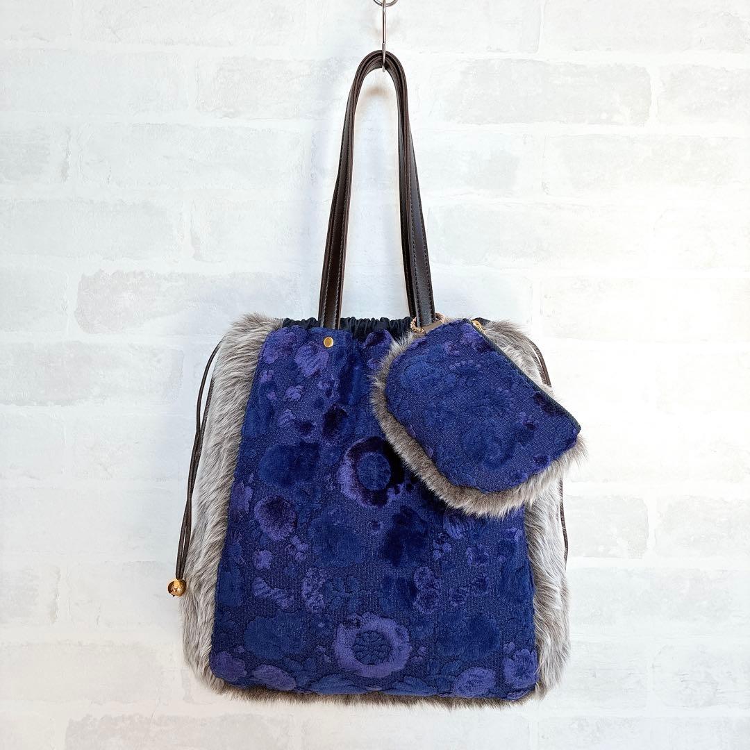 001 ジョリーフルール もふもふノスタルジア 巾着トートバッグ＆ポーチ