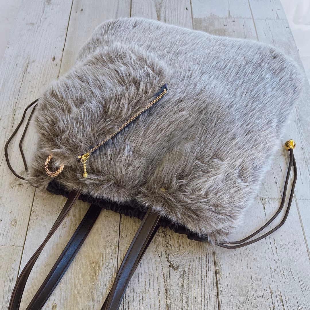 001 ジョリーフルール もふもふノスタルジア 巾着トートバッグ＆ポーチ