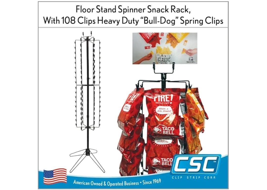 【A215】フロアスタンド　スピナースナックラック　108　クリップ付き