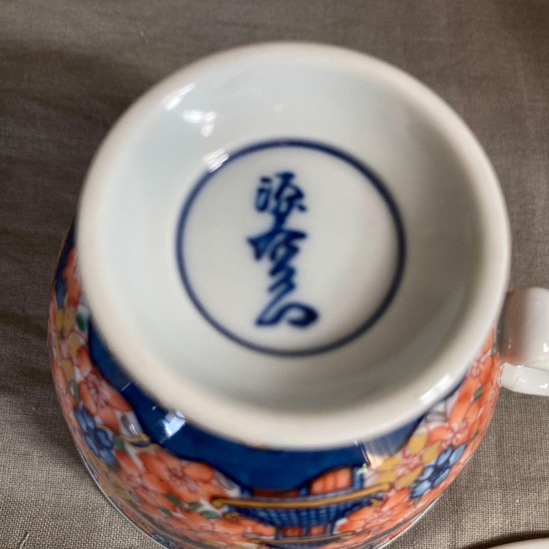 源右衛門】古伊万里の伝統 日本の銘窯 源右衛門作 染錦古伊万里楼閣桜