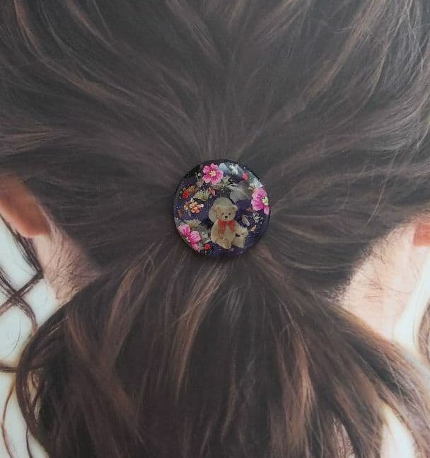 トイの世界② テディベアラウンドレジンヘアゴム