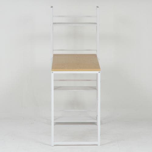 《新品・送料無料》ラック付きデスク ルール 奥行49cm メープル