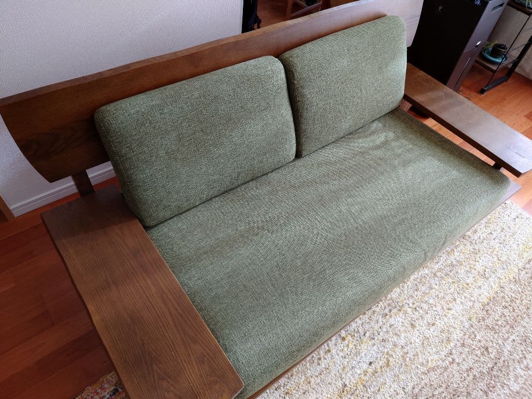 2人掛け ソファ 幅160cm 和モダン 高級 タモ材 フレーム