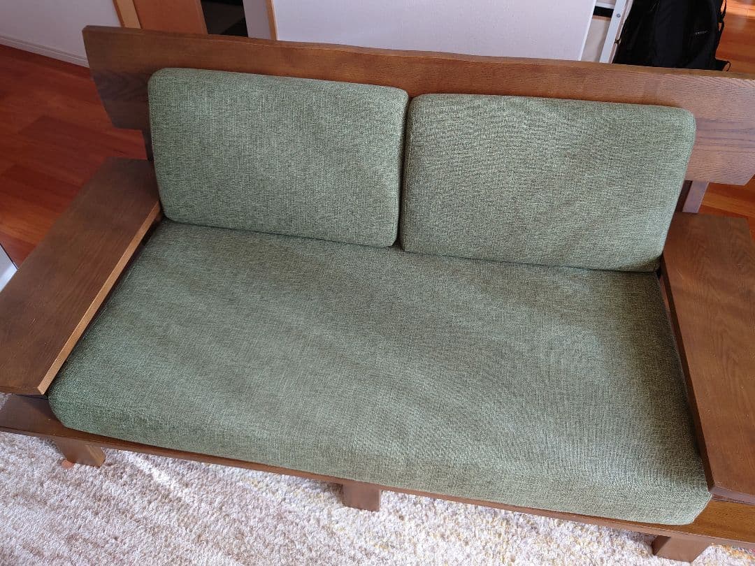 2人掛け ソファ 幅160cm 和モダン 高級 タモ材 フレーム