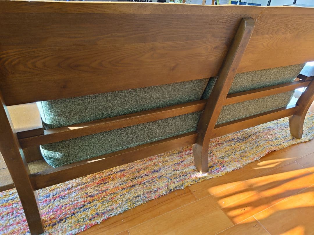 2人掛け ソファ 幅160cm 和モダン 高級 タモ材 フレーム