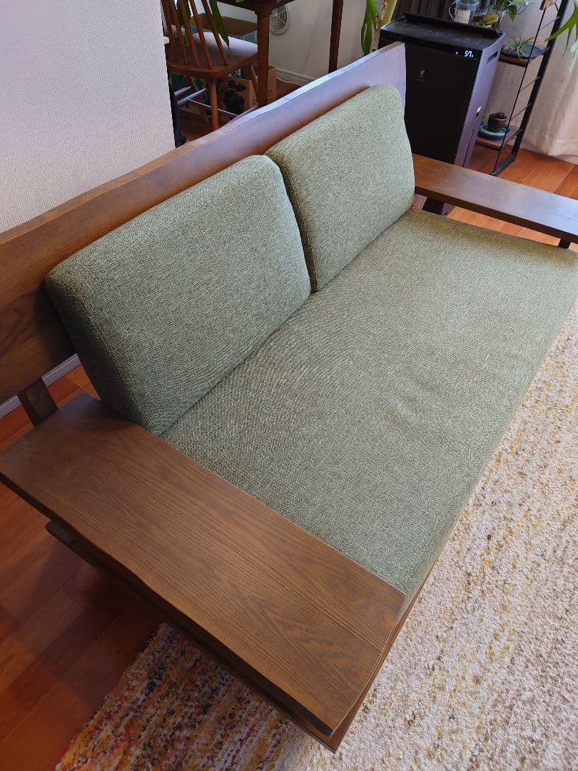 2人掛け ソファ 幅160cm 和モダン 高級 タモ材 フレーム