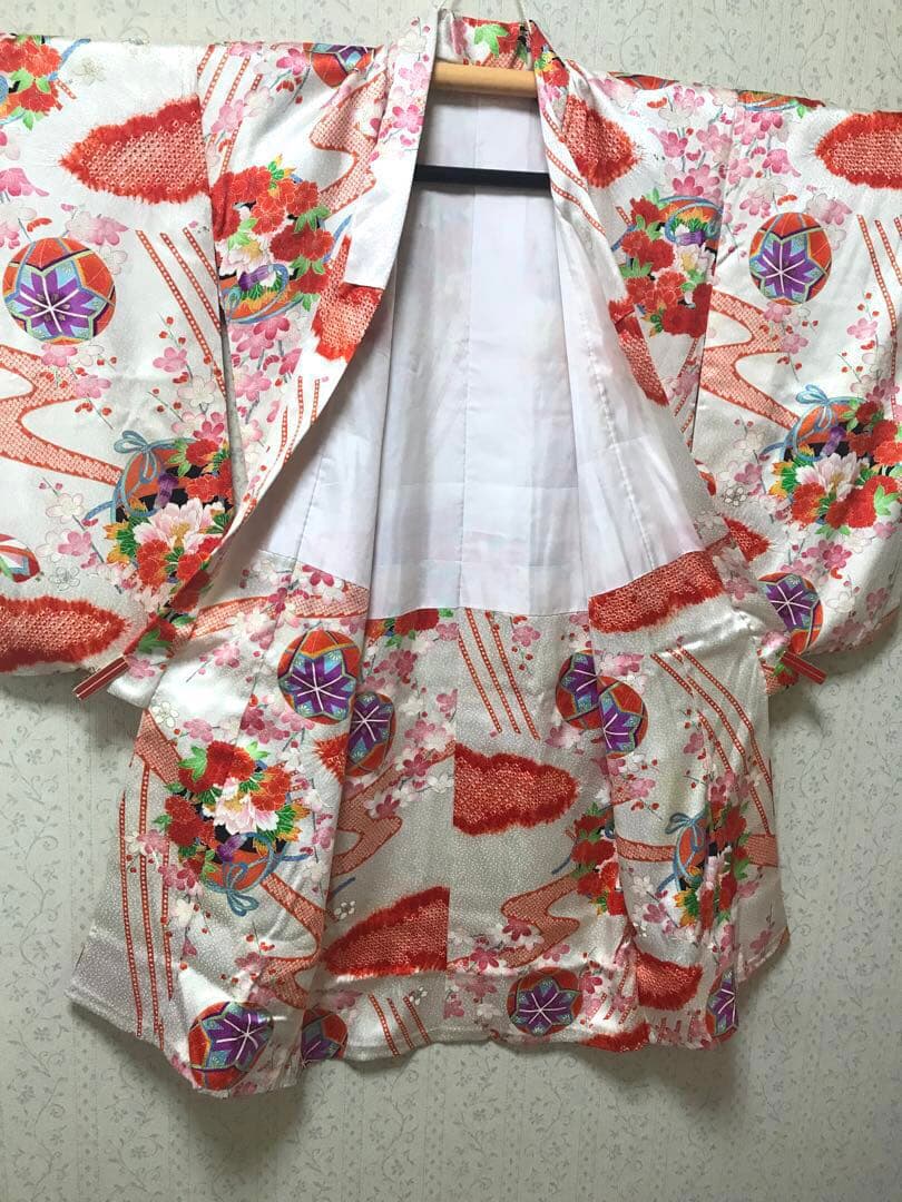 七五三 3歳　5歳　女の子着物 フルセット 正絹　可愛い古典❤️