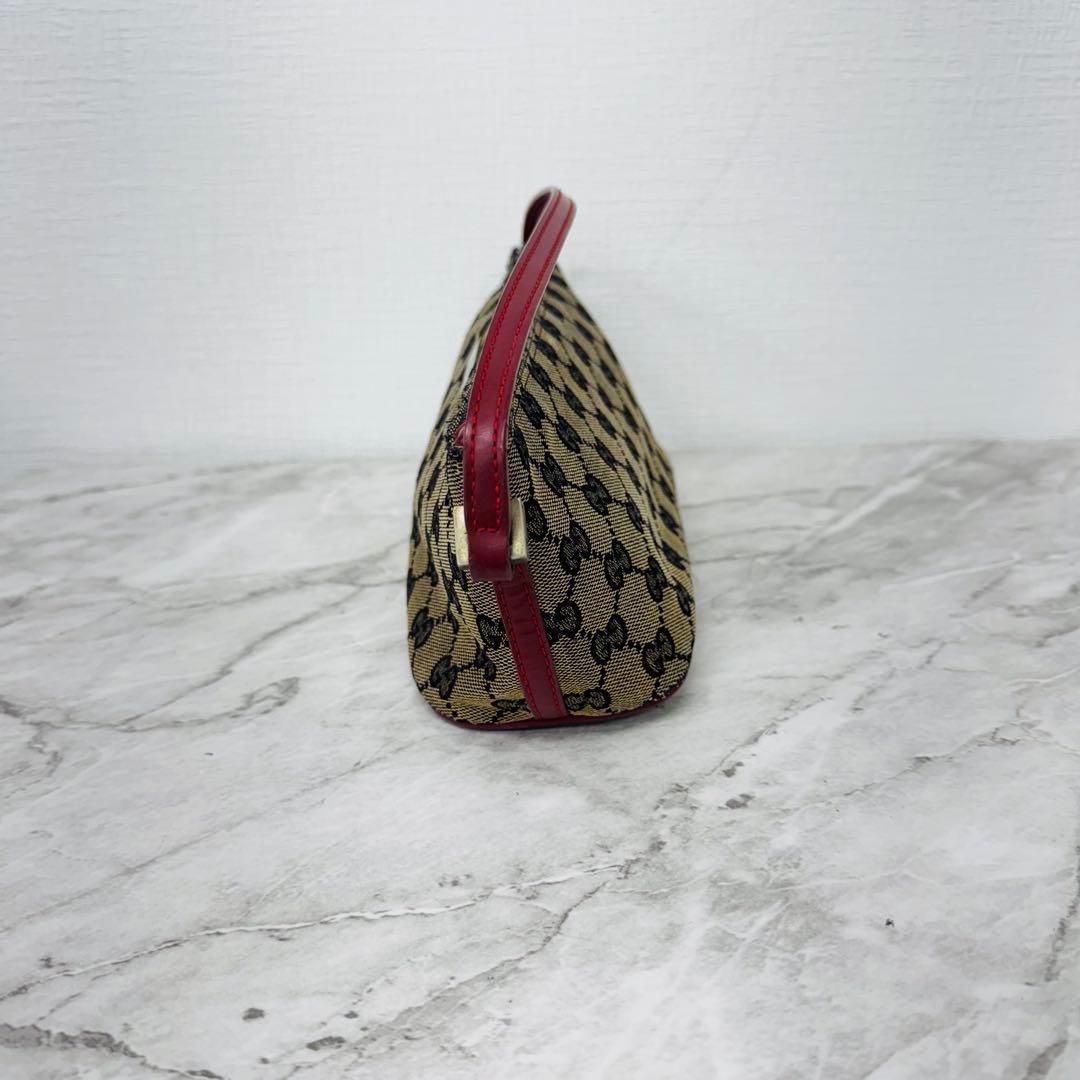 ✨GUCCI✨グッチ✨GG✨レッド✨アクセサリーポーチ✨キャンバス✨ハンドバッグ