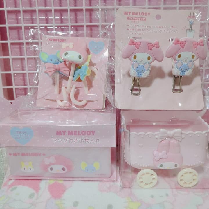 サンリオ マイメロ メッシュパネル フック S字 カート型小物入れ レア