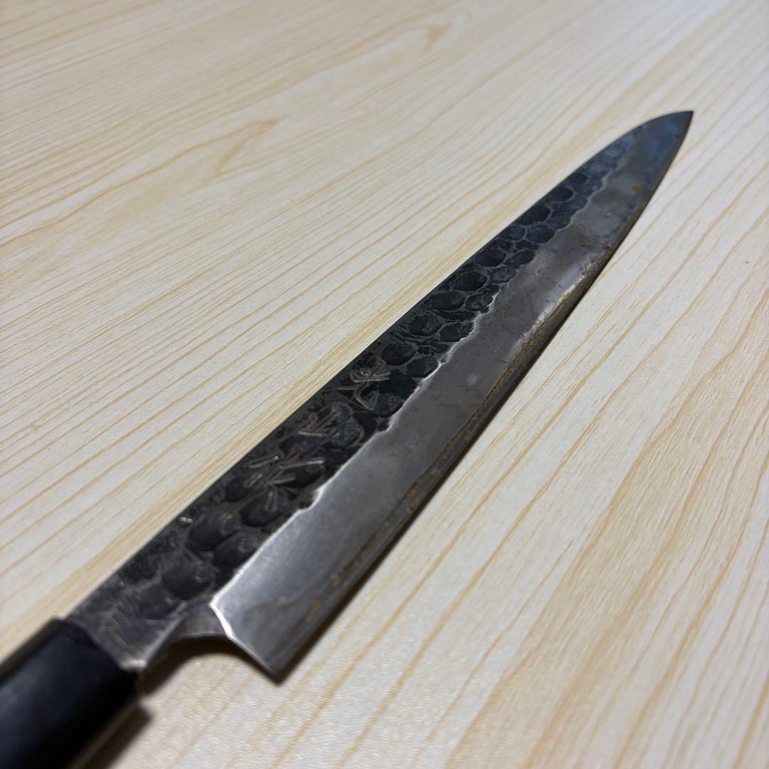 柳刃包丁 270mm 青紙2号 黒打ち槌目仕上げ - メルカリ