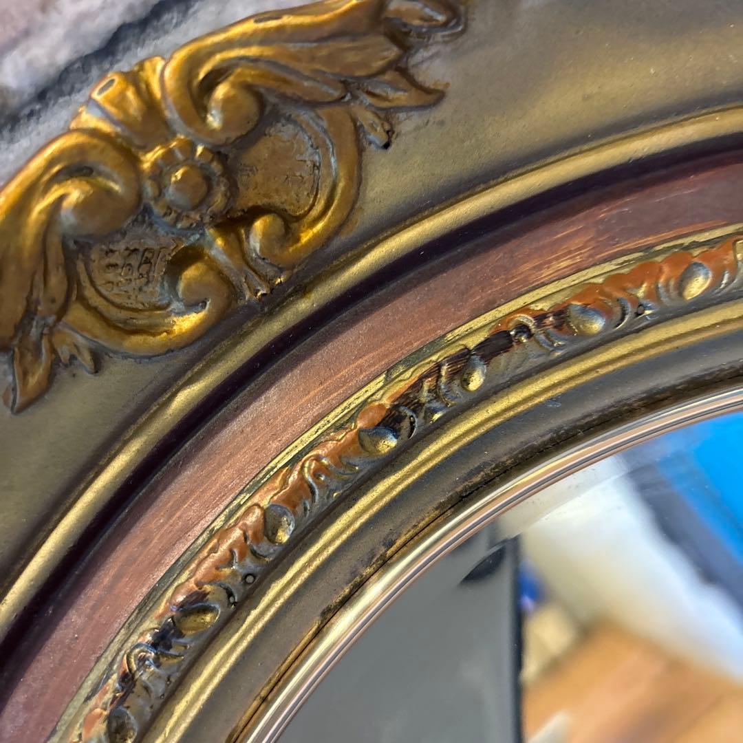 アンティーク　ミラー　鏡　楕円形