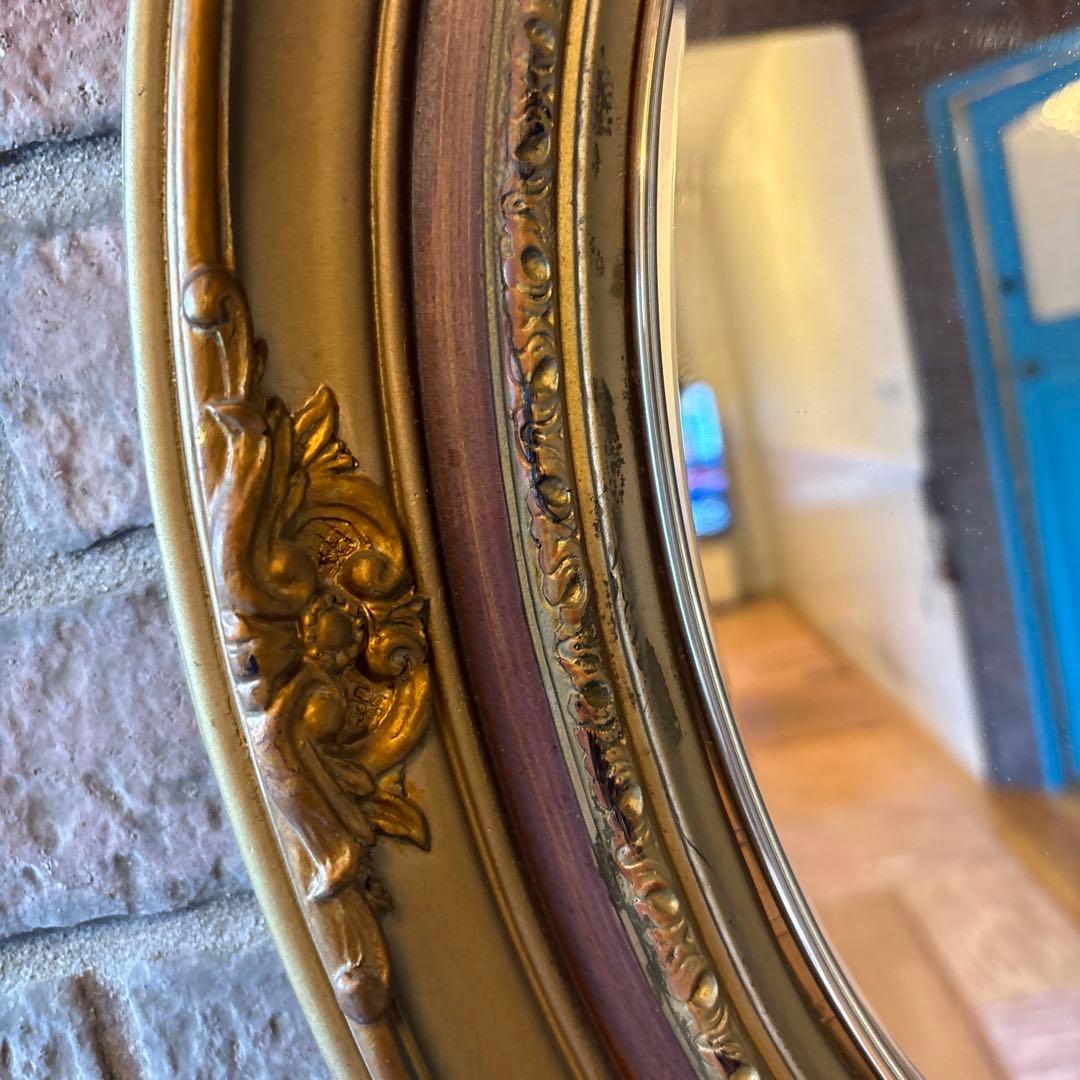 アンティーク　ミラー　鏡　楕円形